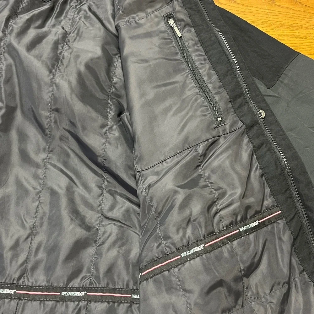 EDDIE BAUER Black Weather Edge Waterproof Breathable Jacket Hooded Size L Hiking
